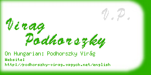 virag podhorszky business card